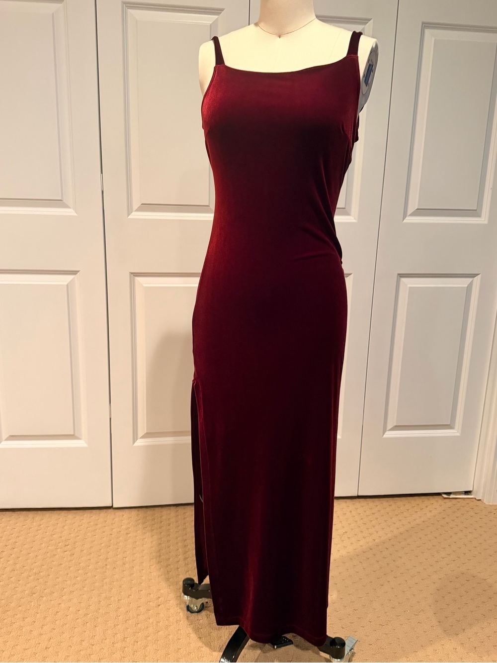 Rampage Burgundy Velvet Maxi Slip Dress
